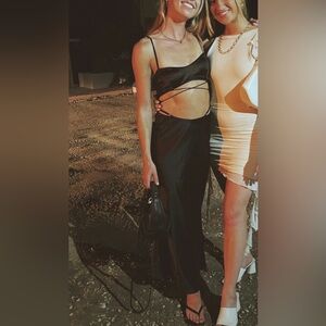 Elegant Black Cut-Out Dress